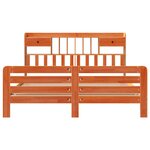 vidaXL Lit bibliothèque sans matelas cire marron 200x200 cm pin massif