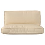 vidaXL Set de coussins de palette 2 Pièces Beige Tissu Oxford