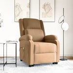 vidaXL Fauteuil de massage Marron Velours