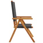 vidaXL Chaises inclinables de jardin lot de 8 noir rotin bois massif