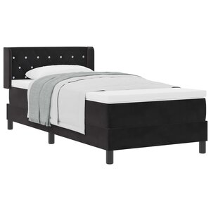 vidaXL Lit à ressorts avec matelas Noir 200 x 100 cm Polyester