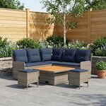 vidaXL Ensembles de meubles 6 Pièces Gris et bleu marine Rotin PE