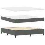 vidaXL Lit à ressorts avec matelas et LED - Gris foncé  180x200 cm Tissu