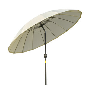 Parasol inclinable rond avec manivelle métal fibre de verre Ø 2 55 m polyester haute densité beige