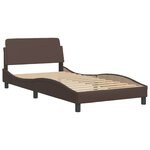 vidaXL Cadre de lit avec lumières LED marron 100x200 cm similicuir
