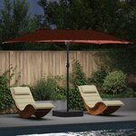 vidaXL Parasol de jardin Terre cuite 385 x 209 x 244 cm Polyester