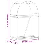 vidaXL Porte-bûches aspect bois 80x45x120 cm acier galvanisé