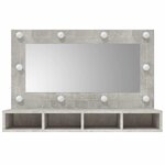 vidaXL Armoire à miroir avec LED Gris béton 90x31 5x62 cm