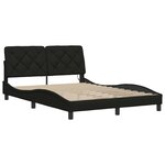 vidaXL Cadre de lit avec LED sans matelas noir 140x190 cm tissu
