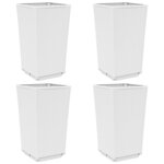 vidaXL Jardinières 4 Pièces blanc 32 5x32 5x57 cm polypropylène