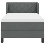 vidaXL Lit boxspring avec matelas Gris foncé 100 x 200 cm tissu