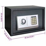 vidaXL Coffre-fort numérique Gris foncé 35 x 25 x 25 cm Acier