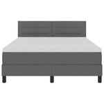 vidaXL Lit à ressorts avec matelas Gris foncé 140 x 190 cm tissu