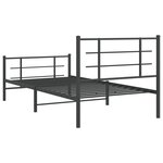 vidaXL Cadre de lit métal avec tête de lit/pied de lit noir 107x203 cm