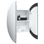 vidaXL Armoire de salle de bain miroir rond et LED Blanc 54x54x17 5 cm