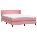 vidaXL Sommier à lattes de lit avec matelas rose 160x220 cm velours