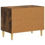 vidaXL Table de chevet Chêne fumé 62 x 34 5 x 48 cm Bois d'ingénierie