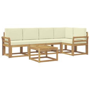 vidaXL Ensemble de canapés d'extérieur 6 pc Blanc et crème