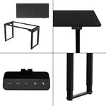 Bureau table poste de travail électrique à hauteur réglable 180 x 80 cm noir 03_0009078
