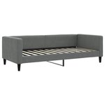 vidaXL Lit de jour avec gigogne et tiroirs gris foncé 100x200 cm tissu