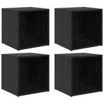 vidaXL Meuble TV 4 Pièces Noir 37 x 35 x 37 cm Bois d'ingénierie