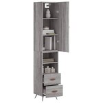 vidaXL Buffet haut Sonoma gris 34 5x34x180 cm Bois d'ingénierie
