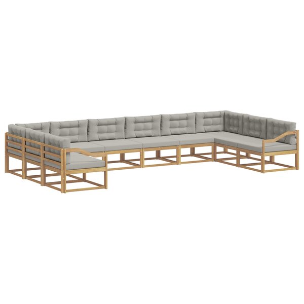 vidaXL Ensemble de canapés d'extérieur 10 Pièces Blanc et gris clair