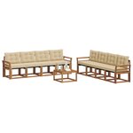 vidaXL Ensemble de canapés d'extérieur 9 Pièces Naturel et Beige
