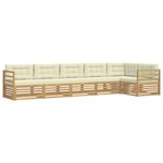 vidaXL Ensemble de canapés d'extérieur 6 Pièces Blanc et crème