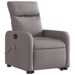 vidaXL Fauteuil inclinable de massage Taupe Tissu