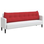 vidaXL Coussin de Dos Rouge 200 x 24 x 50 cm tissu
