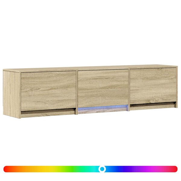 vidaXL Meuble TV avec LED 165 x 34 x 40 cm Chêne Sonoma