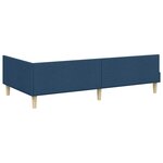 vidaXL Cadre de lit d'angle Bleu 90 x 200 cm Tissu et bois reconstitué