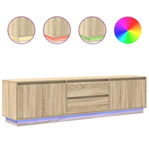 vidaXL Meuble TV avec lumières LED chêne sonoma 193 5x41x50 cm