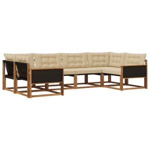 vidaXL Ensemble de canapés d'extérieur 6 pc Naturel et Beige