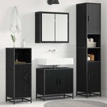 vidaXL Ensemble de mobilier de salle de bain 4 Pièces Chêne noir
