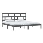 vidaXL Cadre de lit sans matelas Gris Bois de pin massif 200x200 cm