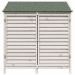 vidaXL Abri de jardin Blanc 106 x 56 x 113 5 cm Bois de Sapin Massif