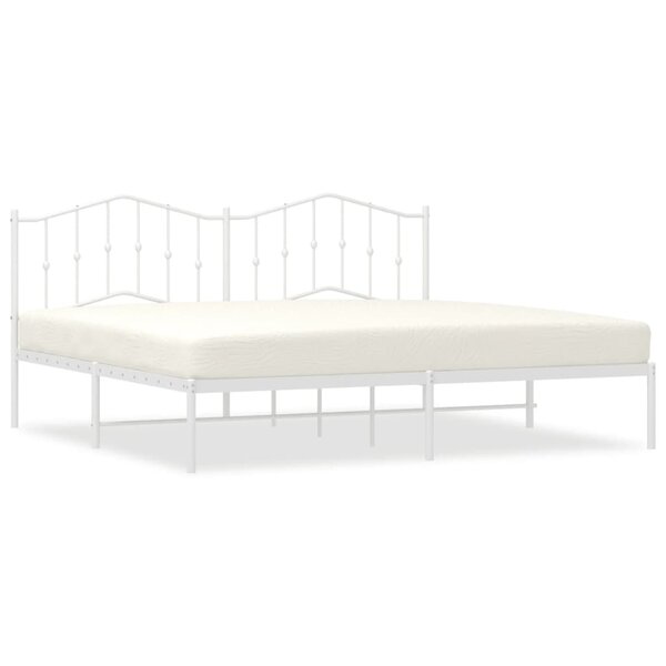 vidaXL Cadre de lit métal avec tête de lit blanc 200x200 cm