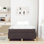 vidaXL Lit à ressorts Marron foncé et Blanc 120 x 190 cm tissu