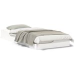 vidaXL Cadre de lit surélevé Blanc 80 x 200 cm Bois massif en pin