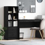 vidaXL Bureau avec rangement 2 Pièces Chêne noir Bois d'ingénierie