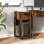 vidaXL Support de tour d'ordinateur et tiroir chêne fumé 30x44x74 cm