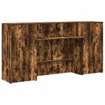 vidaXL Bureau de réception chêne fumé 200x50x103 5cm bois d'ingénierie