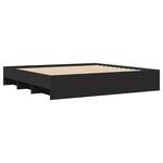 vidaXL Cadre de lit sans matelas noir 200x200 cm bois d'ingénierie