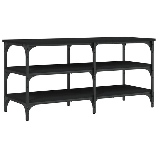 vidaXL Banc à chaussures noir 100x38 5x49 cm bois d'ingénierie
