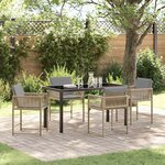 vidaXL Ensemble de salle à manger pour jardin 5 Pièces Beige polyrotin