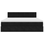 VidaXL Cadre de lit ottoman avec matelas noir 180x200 cm velours