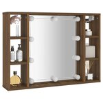 vidaXL Armoire à miroir avec LED Chêne marron 76x15x55 cm