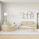 vidaXL Canapé 2 Pièces Crème 182 x 80 x 82 cm tissu